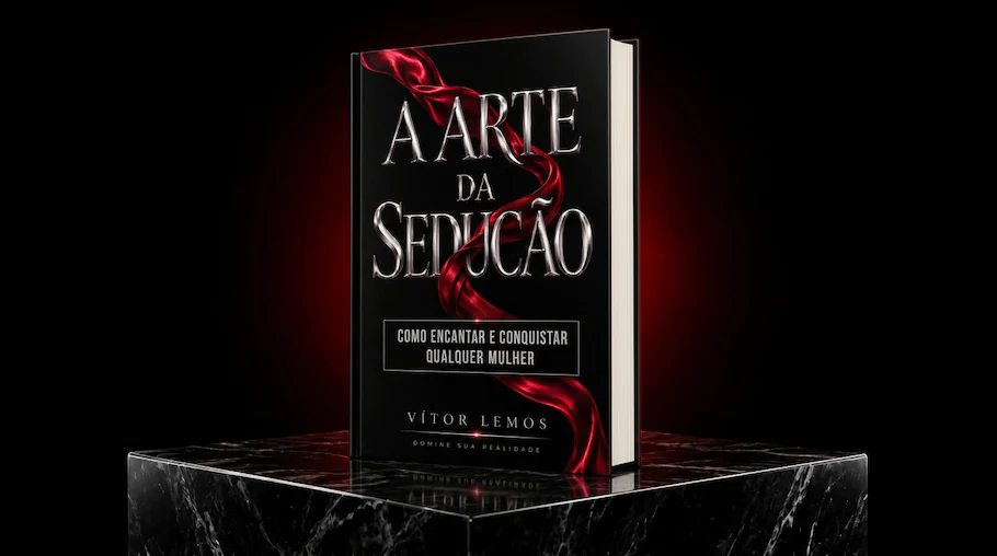 Mockup do livro A Arte da Sedução - Como Encantar e Conquistar Qualquer Mulher, de Vítor Lemos